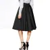 Summer Women Midi Solid Skirts Causal Vintage High Waist Pleated Solid Skirt Knee Length A Line Umbrella Big Swing Skirts Saia