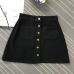 Summer Womens Ladies A-line Pencil Jeans Skirt Front Button High Waist Denim Small Pockets Skirt Black White Four Colors