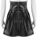 Sweetown Black PU Leather Gothic Skirts Womens Moda Mujer 2019 Sexy Back Zipper Front Bandage High Waist Pleated Skirt Festival