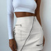 Sweetown White Korean Style Skirts Womens Street Style A Line Skirt Summer 2018 High Waist Vogue Steampunk Leather Short Skirt