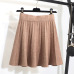 TIGENA 2018 Autumn Winter Knitted Warm Skirts Women High Waist Pleated Sexy Mini Skirt Female Black Khaki Gray Skirts