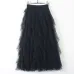 TIGENA Fashion Tutu Tulle Skirt Women Long Maxi Skirt 2019 Spring Summer Korean Black Pink High Waist Pleated Skirt Female