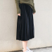 TIGENA Gradient Velvet Midi Long Skirt Women Fashion 2019 Autumn Winter Vintage Elegant Elastic High Waist Pleated Skirt Female