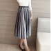 TIGENA Gradient Velvet Midi Long Skirt Women Fashion 2019 Autumn Winter Vintage Elegant Elastic High Waist Pleated Skirt Female