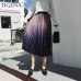 TIGENA Gradient Velvet Midi Long Skirt Women Fashion 2019 Autumn Winter Vintage Elegant Elastic High Waist Pleated Skirt Female