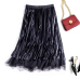 TIGENA Reversible Velvet Tulle Long Skirts Women Fashion 2018 Autumn Winter High Waist Pleated Skirt Female Elegant Long Skirt