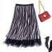 TIGENA Reversible Velvet Tulle Long Skirts Women Fashion 2018 Autumn Winter High Waist Pleated Skirt Female Elegant Long Skirt