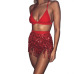 Tassel fringe sequin women Summer style beach short Sequin Belly  Dancer Costume Tassel Wrap Skirt Club Mini Skirt