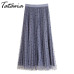 Tataria Polka Dot Pleated Skirt 2019 Velvet High Waisted Long Skirts Womens Maxi Skirt Women School Skirt Beach Female Skirts