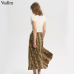 Vadim women elegant snake print midi skirt faldas mujer side zipper design female casual streetwear chic skirts BA157