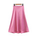 Vadim women sweet solid basic A line skirt faldas mujer side zipper irregular female casual office wear mid calf skirts BA485