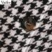 Vadim women vintage plaid midi skirt faldas mujer Houndstooth buttons retro ladies office wear casual chic skirts BA138