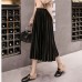 Velvet Large Swing Long Pleated Women Skirts Plus Size Skirts Faldas Saia Fashion Female Skirt Jupe