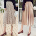 Velvet Lining Tulle Skirts Women 2019 Spring Polka Dot Skirt Female High Waist Pleated Midi Long Skirt Can Wear Two Sides