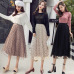 Velvet Lining Tulle Skirts Women 2019 Spring Polka Dot Skirt Female High Waist Pleated Midi Long Skirt Can Wear Two Sides