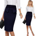 Vfemage Womens Elegant Pleated Bow High Waist Slim Wear To Work Office Business Party Cocktail Fitted Bodycon Pencil Skirt 865