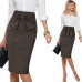 Vfemage Womens Elegant Pleated Bow High Waist Slim Wear To Work Office Business Party Cocktail Fitted Bodycon Pencil Skirt 865