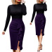 Vfemage Womens Elegant Ruched Ruffle High Waist Slit Split Work Business Cocktail Party Fitted Stretch Bodycon Pencil Skirt 1007