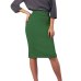 Vintage Suede Split Bodycon Skirt Women 2018 Winter High Waist Knee-Length Pencil Skirts Elegant Office Lady Skirt Jupe Femme