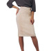 Vintage Suede Split Bodycon Skirt Women 2018 Winter High Waist Knee-Length Pencil Skirts Elegant Office Lady Skirt Jupe Femme