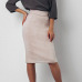 Vintage Suede Split Bodycon Skirt Women 2018 Winter High Waist Knee-Length Pencil Skirts Elegant Office Lady Skirt Jupe Femme