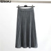 Vintage elegant Winter Women sweater skirt Elastic High Waist Pleated Midi knitted Skirt A-line female solid thick Skirts