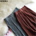 Vintage elegant Winter Women sweater skirt Elastic High Waist Pleated Midi knitted Skirt A-line female solid thick Skirts