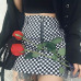 Wipalo checkerboard high waist skirt 2018 summer sexy mini skirt zipper unif checkered skirts womens short bottom saia gothic