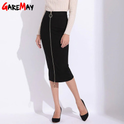 Women Bandage Skirt Black Long Sexy Pencil Skirts Womens Office Black High Waist Zipper Slim Ladies Skirt Pencil Plus Size