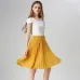 Women Chiffon Pleated Skirt Vintage High Waist Tutu Skirts Womens Saia Midi Rokken 2016 Summer Style Jupe Femme Skirt