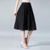 Women Chiffon Skirt Summer Thin Solid Pleated Skirts Womens Saias Midi Faldas Vintage Women Midi Skirt