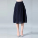 Women Chiffon Skirt Summer Thin Solid Pleated Skirts Womens Saias Midi Faldas Vintage Women Midi Skirt