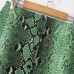 Women Green Snake Print Pu Faux Leather Skirts Pencil Female Mini Skirt Plus Size Jupe Femme Faldas Mujer