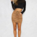 Women Leather Suede Lace Up Bandage High Waist Party Pencil Short Mini Skirt Ladies Womens Brief Solid Daily Skirts