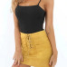 Women Leather Suede Lace Up Bandage High Waist Party Pencil Short Mini Skirt Ladies Womens Brief Solid Daily Skirts