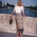 Women Leopard Print Long Skirt Sexy Asymmetrical High Waist Chiffon Skirts Party Club Dailywear Skirts Plus Size