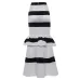 Women Mermaid Long Skirts Ruffle Striped Color Block Vintage Zipper Floor-length Skirts Female Party Pencil Trumpet Maxi Skirts