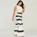Women Mermaid Long Skirts Ruffle Striped Color Block Vintage Zipper Floor-length Skirts Female Party Pencil Trumpet Maxi Skirts