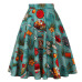 Women Midi Skirt Runway Vintage Rockabilly Womens Pinup 50s 60s Cotton Pleated Skirts High Waist Pinup Mini Black Daily Skirts