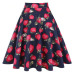 Women Midi Skirt Runway Vintage Rockabilly Womens Pinup 50s 60s Cotton Pleated Skirts High Waist Pinup Mini Black Daily Skirts