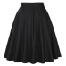 Women Midi Skirt Runway Vintage Rockabilly Womens Pinup 50s 60s Cotton Pleated Skirts High Waist Pinup Mini Black Daily Skirts