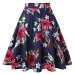 Women Midi Skirt Runway Vintage Rockabilly Womens Pinup 50s 60s Cotton Pleated Skirts High Waist Pinup Mini Black Daily Skirts