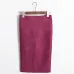 Women Midi Skirts Suede Solid 7 Colors Pencil Skirt Female Autumn Winter High Waist Bodycon Vintage Suede Split Stretchy SP012