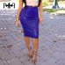 Women Pu Leather Skirt Autumn Streetwear Casual Office Work Wear Bodycon Pencil Skirt High Waist Long Velvet Skirts Women Jupe