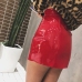 Women Skirt Casual Zip Faux Leather Pencil Bodycon Above Knee Mini Skirt Plus Size Faldas Mujer Jupe Femme