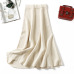 Women knitted long skirt winter warm sweater stripe A-line maxi skirts midi knit female bottoms casual swing skirt autumn black