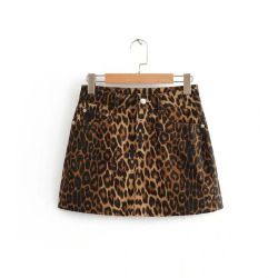 Women vintage sexy leopard print pencil skirt faldas mujer ladies brand zipper high street short slimming mini skirts QUN151