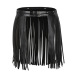 Womens Adult Adjustable Faux Leather Waistband Fringe Tassel Skirt Belt Nightclub Costume Cosplay Parties Skirts for Halloween