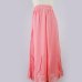 Women's Elegant High Waist Chiffon Skirt Elastic Waist Casual Long Maxi Skirts Saias 80/90/100cm 22 Color 2018 Summer Autumn New