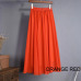 Women's Elegant High Waist Chiffon Skirt Elastic Waist Casual Long Maxi Skirts Saias 80/90/100cm 22 Color 2018 Summer Autumn New